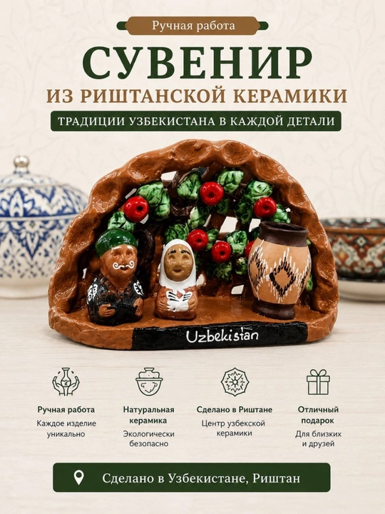 Rishton keramikasi – qo‘lda ishlangan milliy suvenirlar, dekorativ keramika