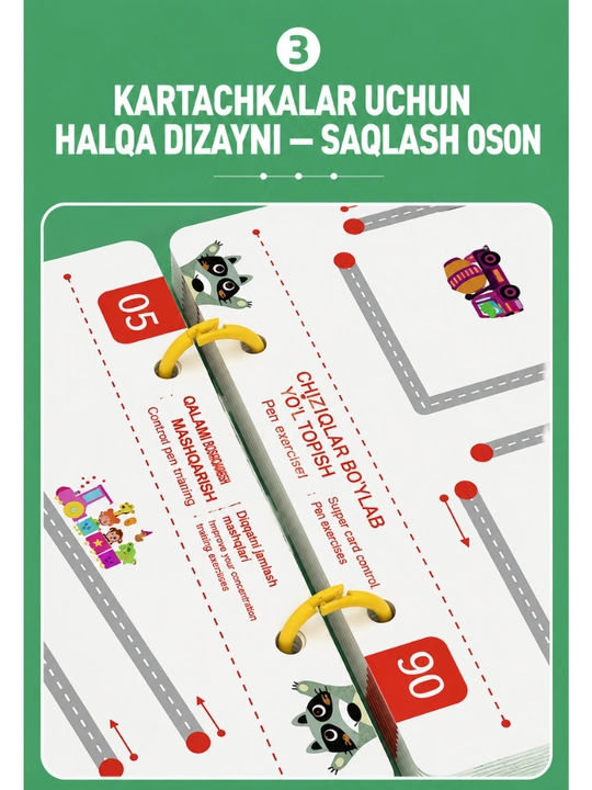 Qayta yoziladigan daftar, bolalar propisi, yozishni o‘rganish, rivojlantiruvchi daftar
