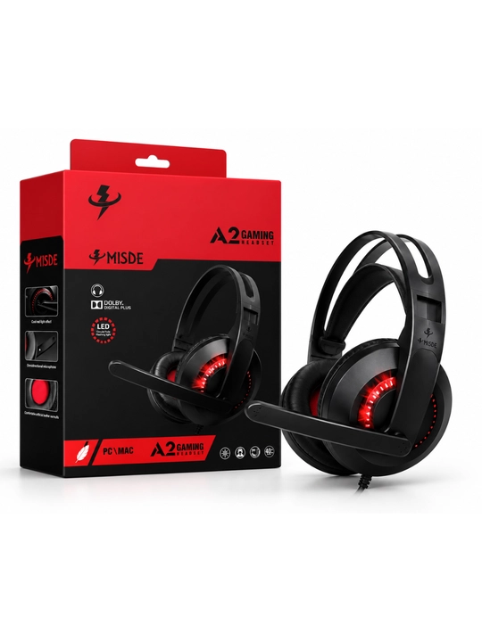 A2 gaming стерео игровые наушники с микрофоном rgb led для пк, ноутбука и смартфона