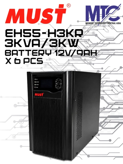 UPS MUST EH55-H3K 3000VA/3000W — Sof sinus to'lqinli onlayn UPS - 