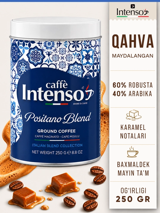 Кофе молотый Intenso Positano Blend 60% робуста 40% арабика 250 г
