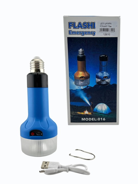 Аварийная аккумуляторная LED-лампа 15 Вт, перезаряжаемая, с USB-зарядкой