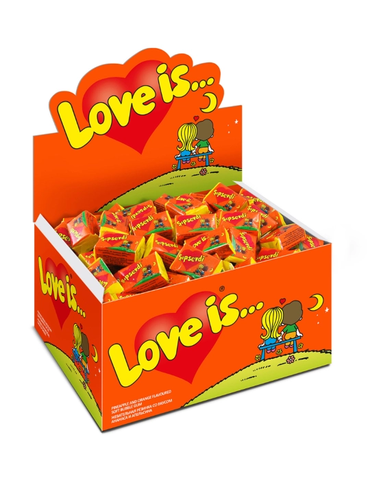 Love Is... Orange Pineapple saqichi, apelsin va ananas ta'mli, 4,2 g × 100 dona - 