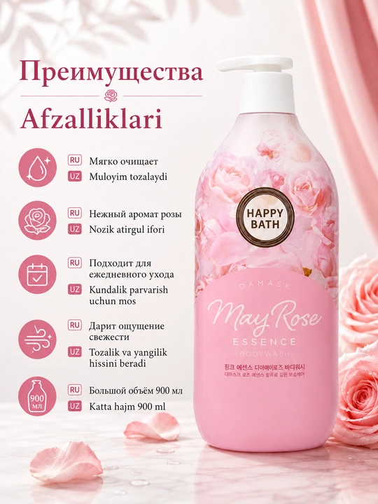 Гель для душа Happy bath Essence, 900 мл