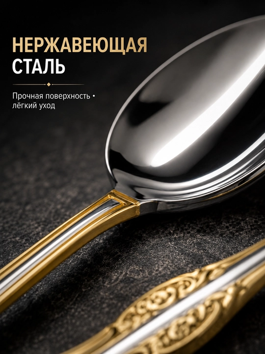 Набор чайных ложек 6 шт – нержавеющая, современный дизайн, качественные ложки для кухни