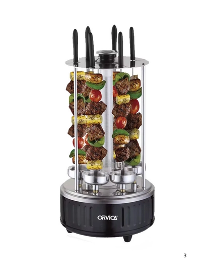 ORVICA ORМ-8612 elektr shashlik pishirgich, 1000 Vt, 6 ta sixli