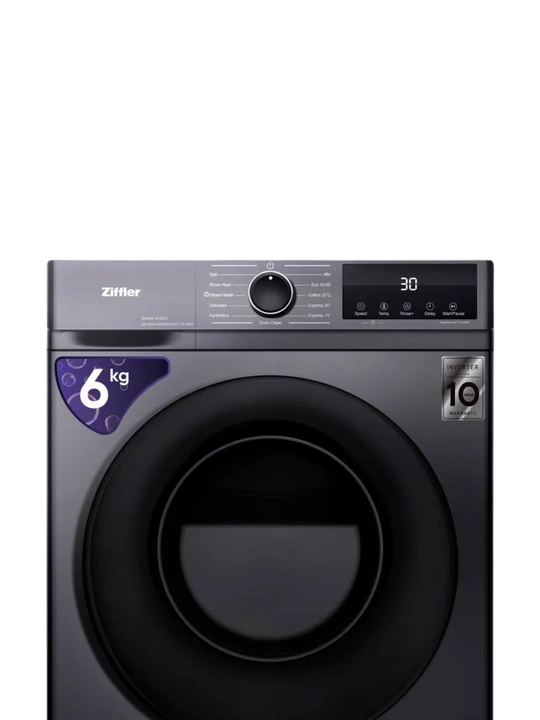 Ziffler BWMC-6J2W kir yuvish mashinasi 6 kg, BLDC Inverter, Steam Wash, 1200 ayl/min
