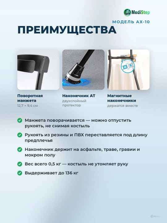 Локтевые костыли AX-10