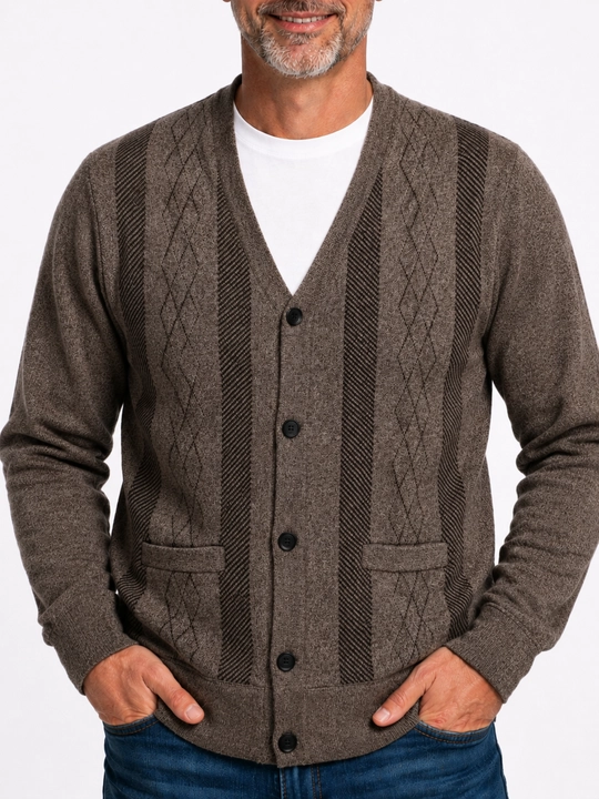 Мужской кардиган на пуговицах от XL до 5XL - 