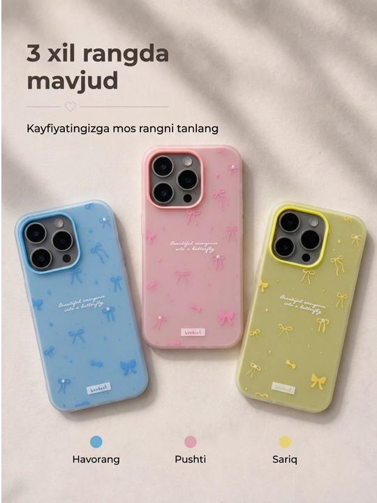 IPhone XR, X, XS, XS Max, 11, 12, 13, 14, 15, 16, Pro, Pro Max uchun g'ilof