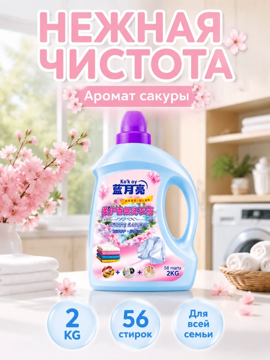 Katta hajm kir yuvish vositasi rang saqlash chuqur tozalash uzoq xushboʻy