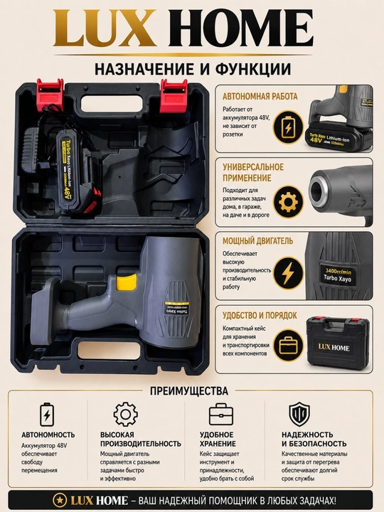 48V с аккумулятором 20000 мАч — удобный инструмент для быстрой и эффективной работы