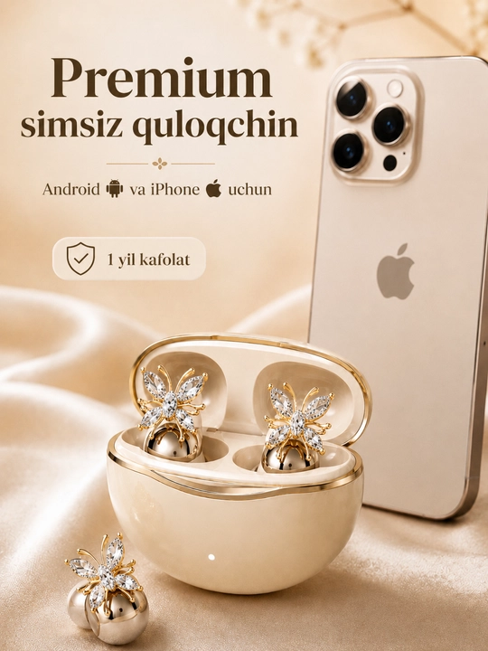 Ayollar uchun nafis premium simsiz quloqchin, Android va iPhone uchun