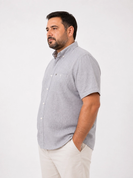 Lyon Classic Linen Casual 2XL-3XL erkaklar zig‘ir tolali ko‘ylagi