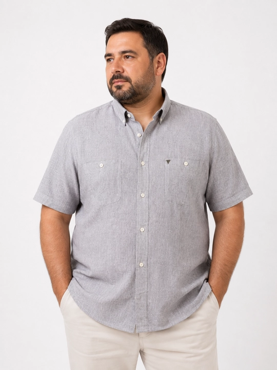 Lyon Classic Linen Casual 2XL-3XL erkaklar zig‘ir tolali ko‘ylagi