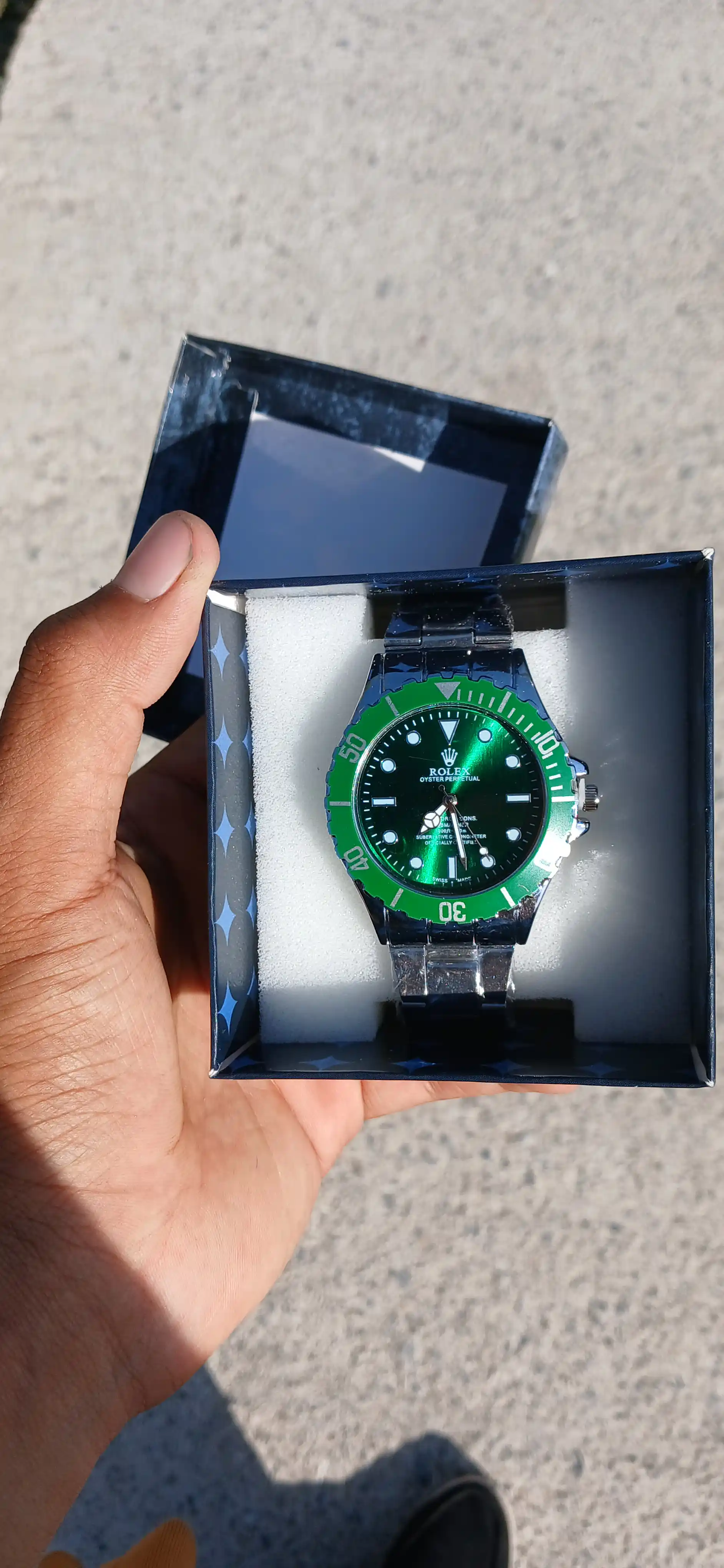 Rolex erkaklar qo‘l soati metall, yashil qora ko‘k rang, sovg‘a qutisi bilan