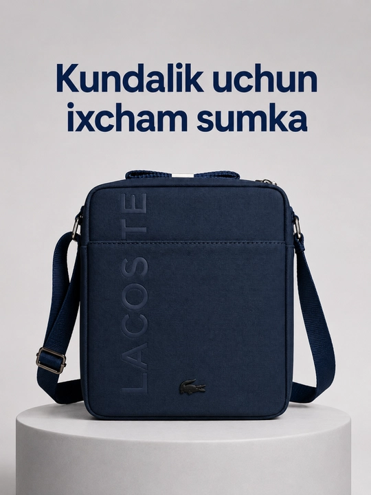 Мужская сумка через плечо с надписью LACOSTE, 30×30 см