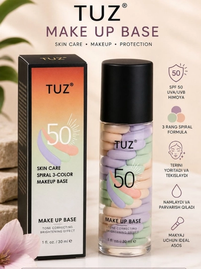 Baza makiyaj uchun TUZ, 5 tasi 1 da, yuz asosi, praymeri, 35 ml - 