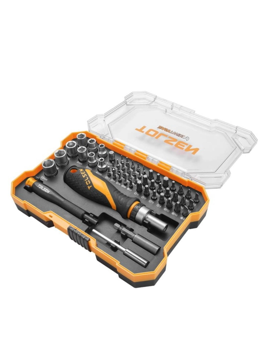 Набор вставок (бит) TOLSEN 1/4", PH, PZ, Hex, Torx, Slotted, 56 предметов 20187