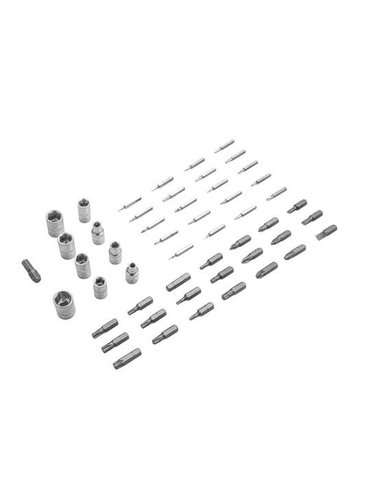 Набор вставок (бит) TOLSEN 1/4", PH, PZ, Hex, Torx, Slotted, 56 предметов 20187