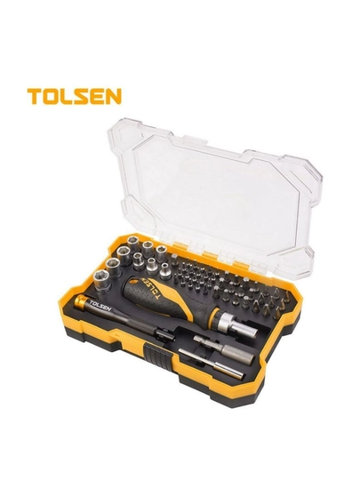 Набор вставок (бит) TOLSEN 1/4", PH, PZ, Hex, Torx, Slotted, 56 предметов 20187