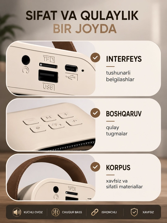Karaoke uchun 2 ta mikrofonli portativ Bluetooth kolonka