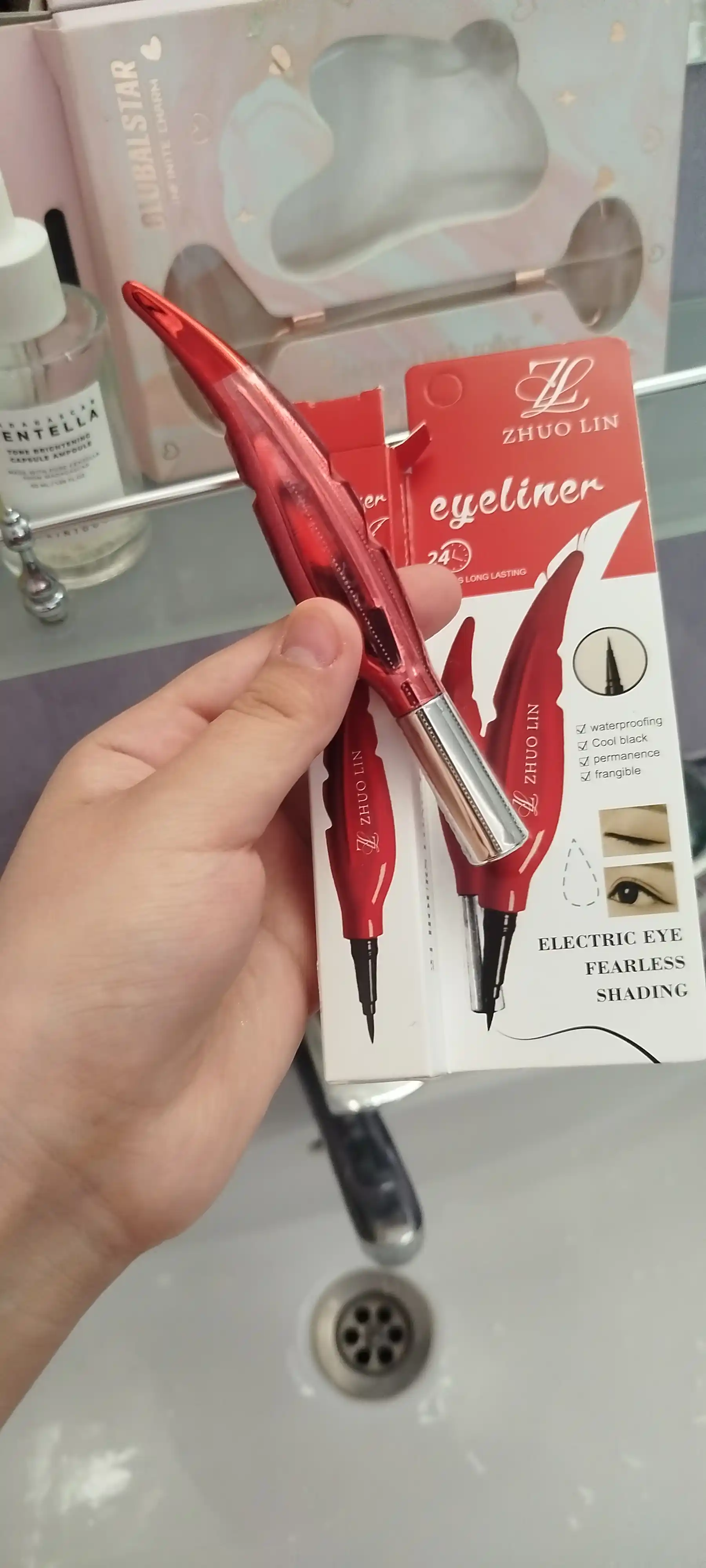 Eyeliner ABZ professional flomaster podvodkasi, ko‘z uchun, suvga chidamli, qora