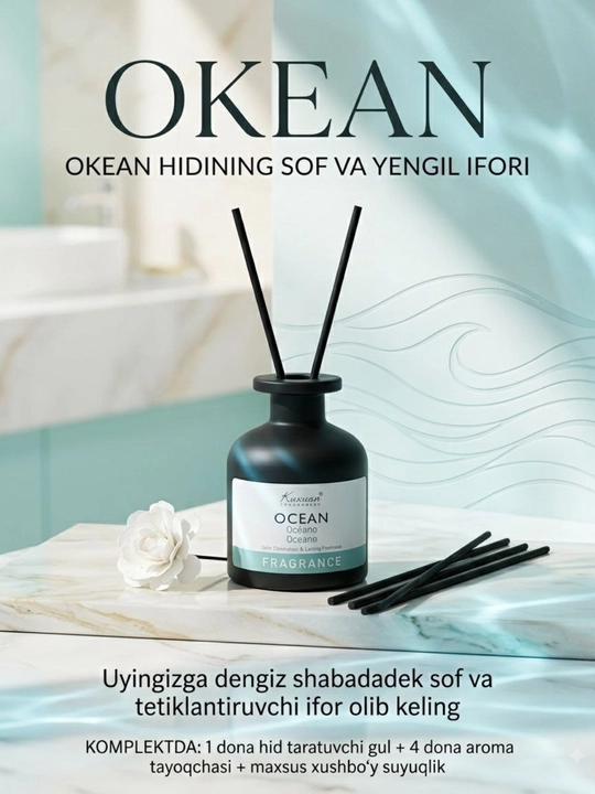 Ароматический диффузор для дома и офиса (с парфюмерной жидкостью, палочками и декором)