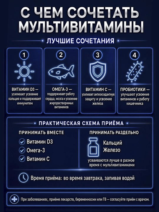 GLS Мультивитамины 12+9, витаминно-минеральный комплекс для мужчин и женщин, 120 капсул