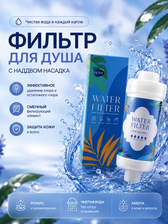 Фильтр для душа от хлора и примесей, сменный картридж