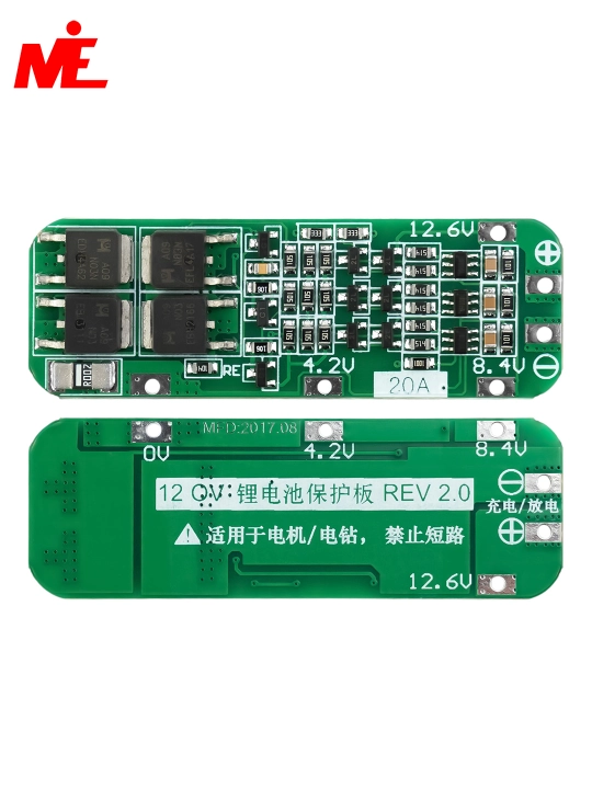 BMS 3S 20A 12V Li-ion akkumulyator himoya moduli, zaryadlash va balanslash platasi