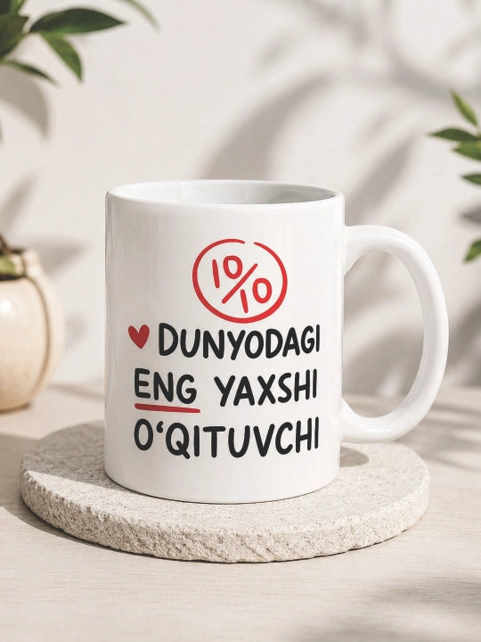 Kasb egalari va yaqin insonlar uchun sovg‘a krujka o'zbekcha, va ruscha yozuvli