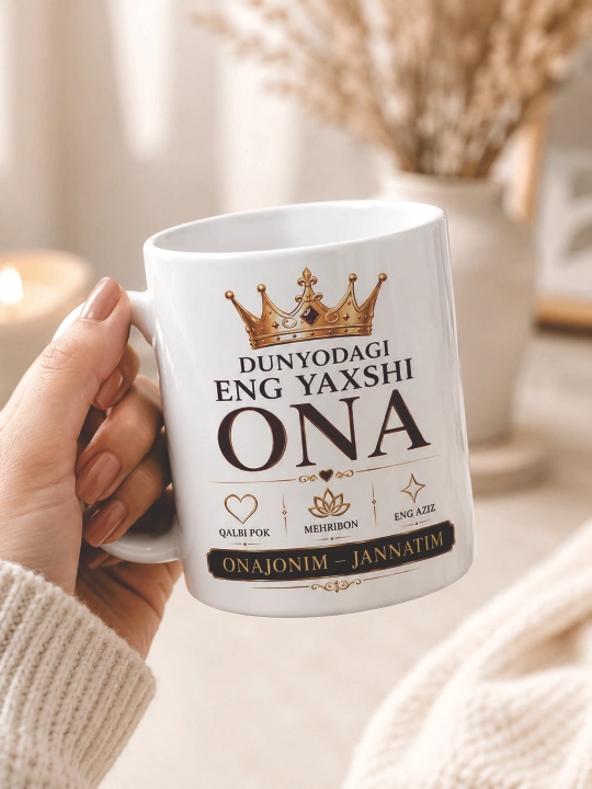 Kasb egalari va yaqin insonlar uchun sovg‘a krujka o'zbekcha, va ruscha yozuvli