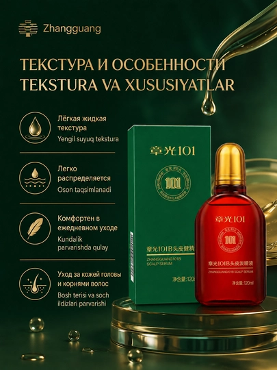Лосьон для кожи головы Zhangguang 101B Scalp Serum против выпадения, 120 мл