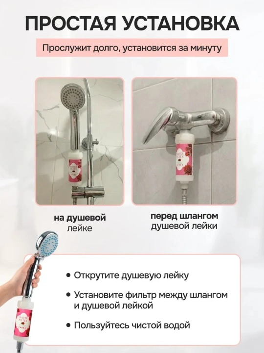 Фильтр для душа от хлора и примесей, сменный картридж
