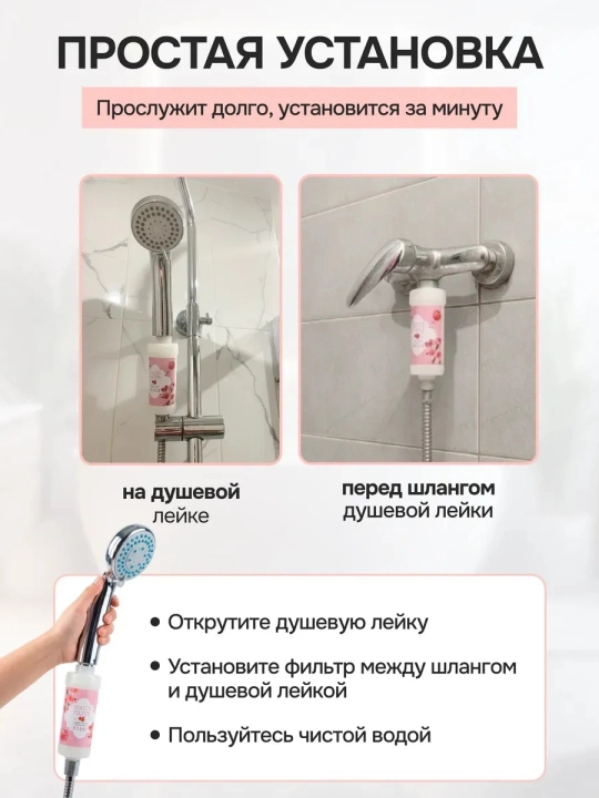 Фильтр для душа от хлора и примесей, сменный картридж