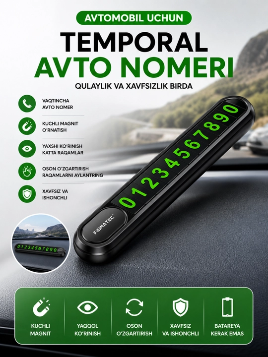 Avtomobilingiz uchun qulay parkovka vizitkasi - 