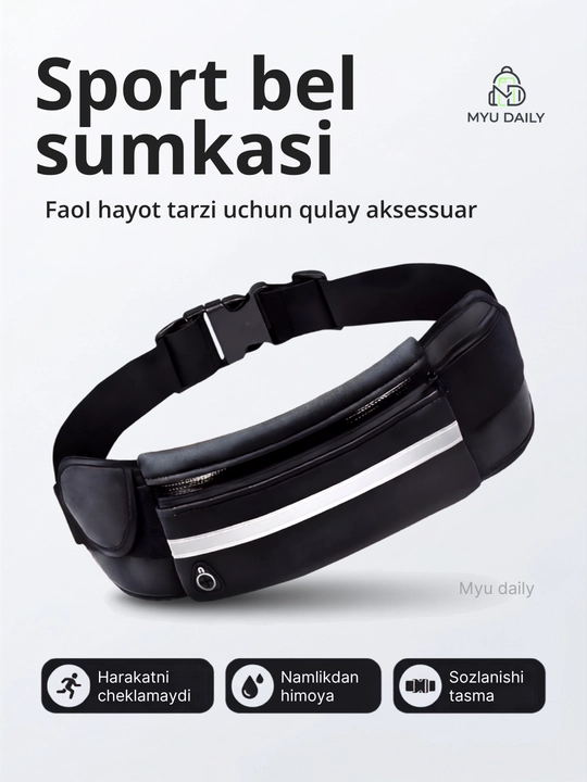 Sport bel sumkasi, yugurish va fitnes uchun telefon g‘ilofi namlikdan himoyalangan - 