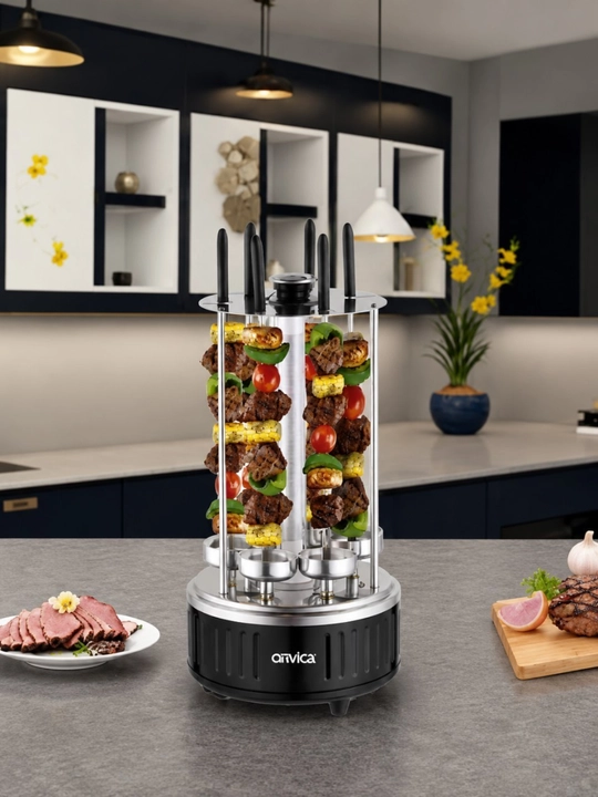 ORVICA ORM-8612 elektr kabob pishirgich, 1000 Vt, 6 ta shampurli - 