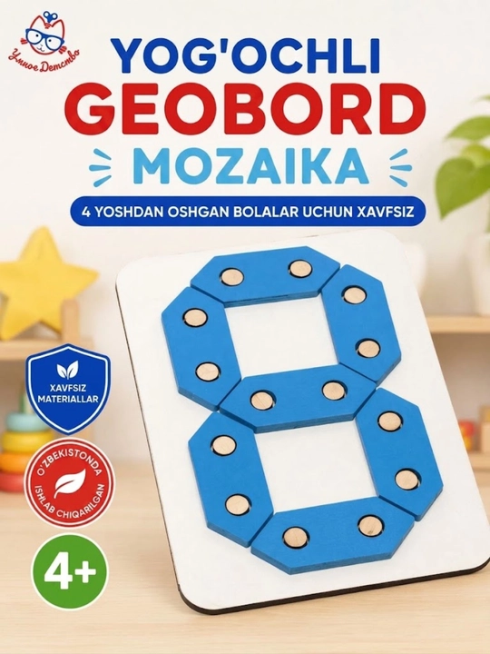 O'rgatuvchi yog'och geobard mazayka, mozaika va mozayka