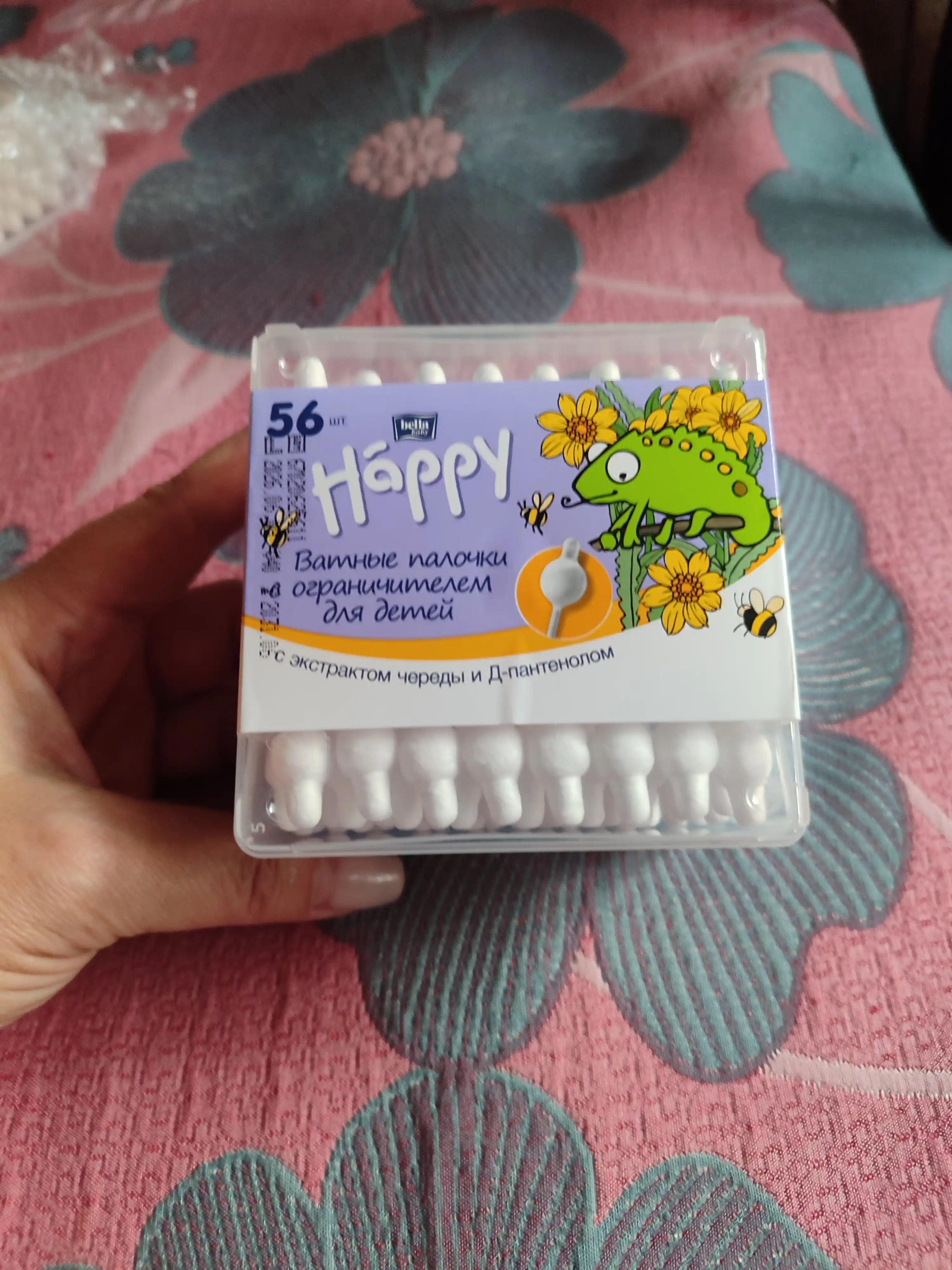 Ватные палочки для детей Bella Baby Happy, с экстрактом череды и Д-пантенолом, 56 шт