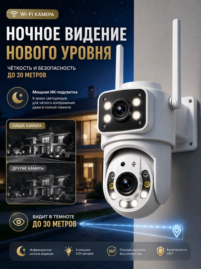 Камера видеонаблюдения, Умная Wi-Fi камера, камера 360 Full HD
