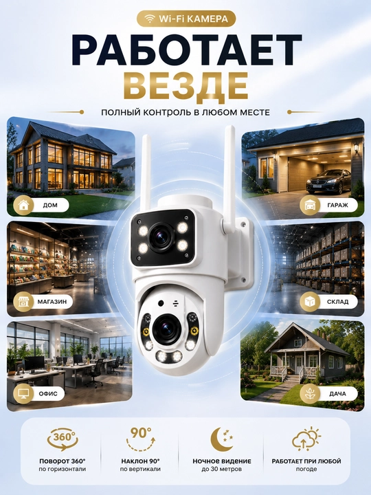 Камера видеонаблюдения, Умная Wi-Fi камера, камера 360 Full HD