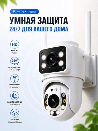 Камера видеонаблюдения, Умная Wi-Fi камера, камера 360 Full HD - 