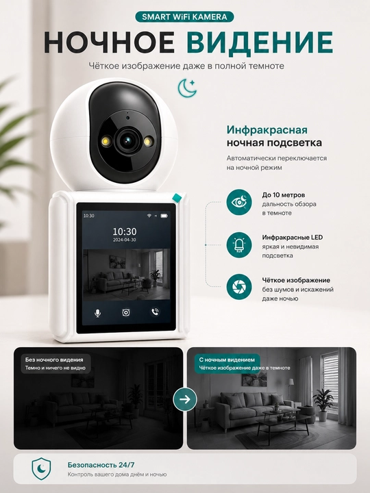Камера видеонаблюдения, Умная Wi-Fi камера, камера 360 Full HD