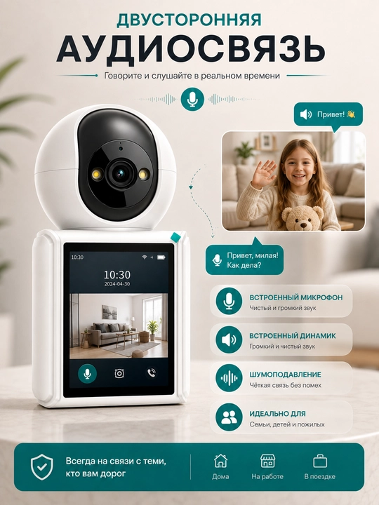 Камера видеонаблюдения, Умная Wi-Fi камера, камера 360 Full HD