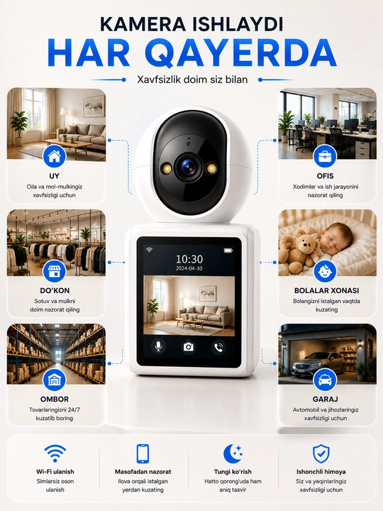 Камера видеонаблюдения, Умная Wi-Fi камера, камера 360 Full HD
