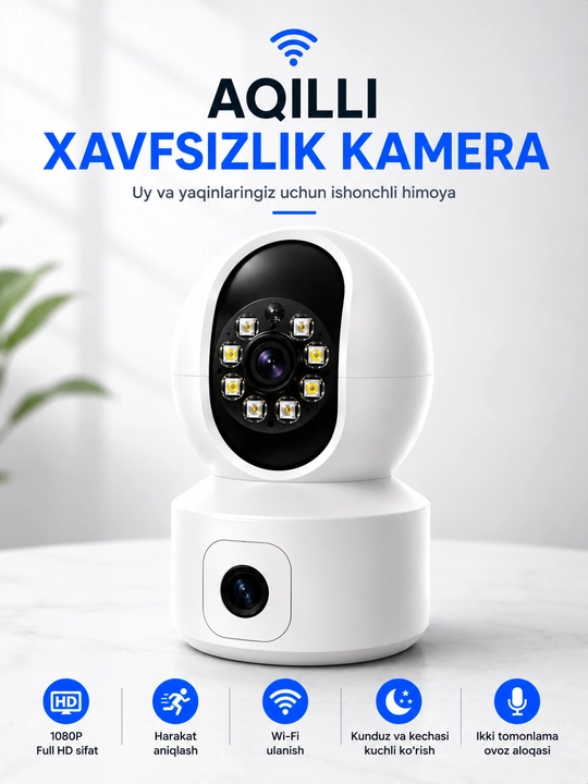 Камера видеонаблюдения, Умная Wi-Fi камера, камера 360 Full HD - 