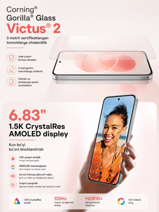 Redmi Note 17 Pro Max, 9210 mA/soat, 100 Vt, yumaloq burchakli klassik dizayn