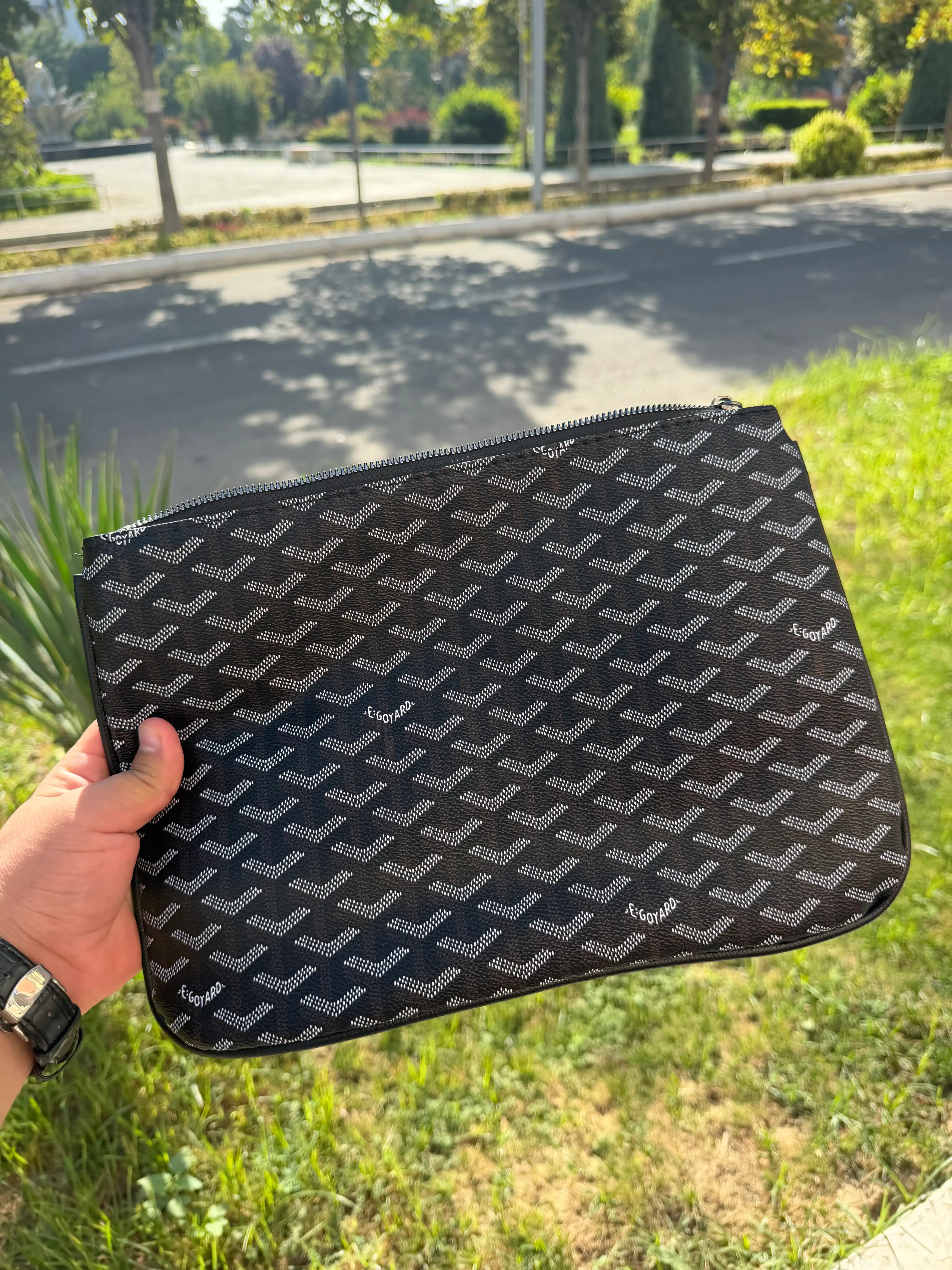 Мужская сумка Goyard, барсетка из эко-кожи, барсетка для мужчин, клатч, дипломат